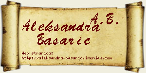 Aleksandra Basarić vizit kartica